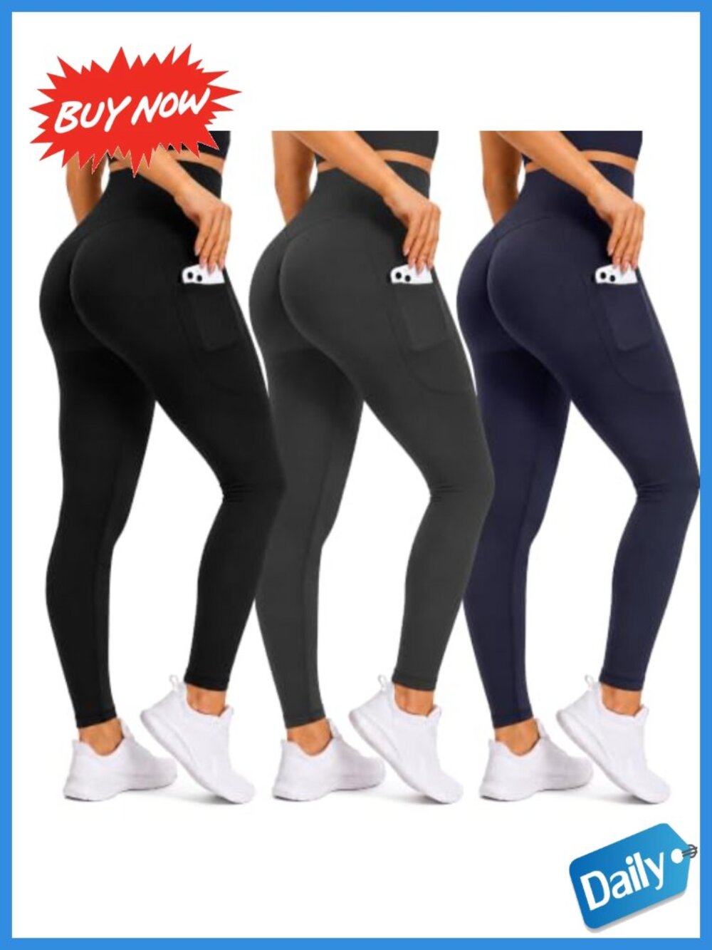 TNNZEET High Waisted Tummy Control Leggings Yoga Pants Workout Gym